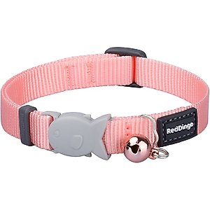 Red Dingo Classic Pastel Nylon Breakaway Cat Collar with Bell, 8 to 13-in neck, 1/2-in wide, Orange