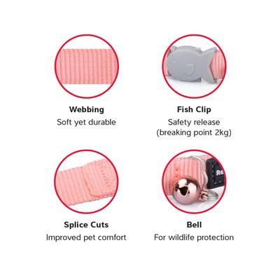 Show full view: Red Dingo Classic Pastel Nylon Breakaway Cat Collar with Bell, 8 to 13-in neck, 1/2-in wide, Orange slide 3 of 6