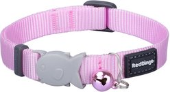 Red Dingo Classic Pastel Nylon Breakaway Cat Collar with Bell, 8 to 13-in neck, 1/2-in wide, Pink