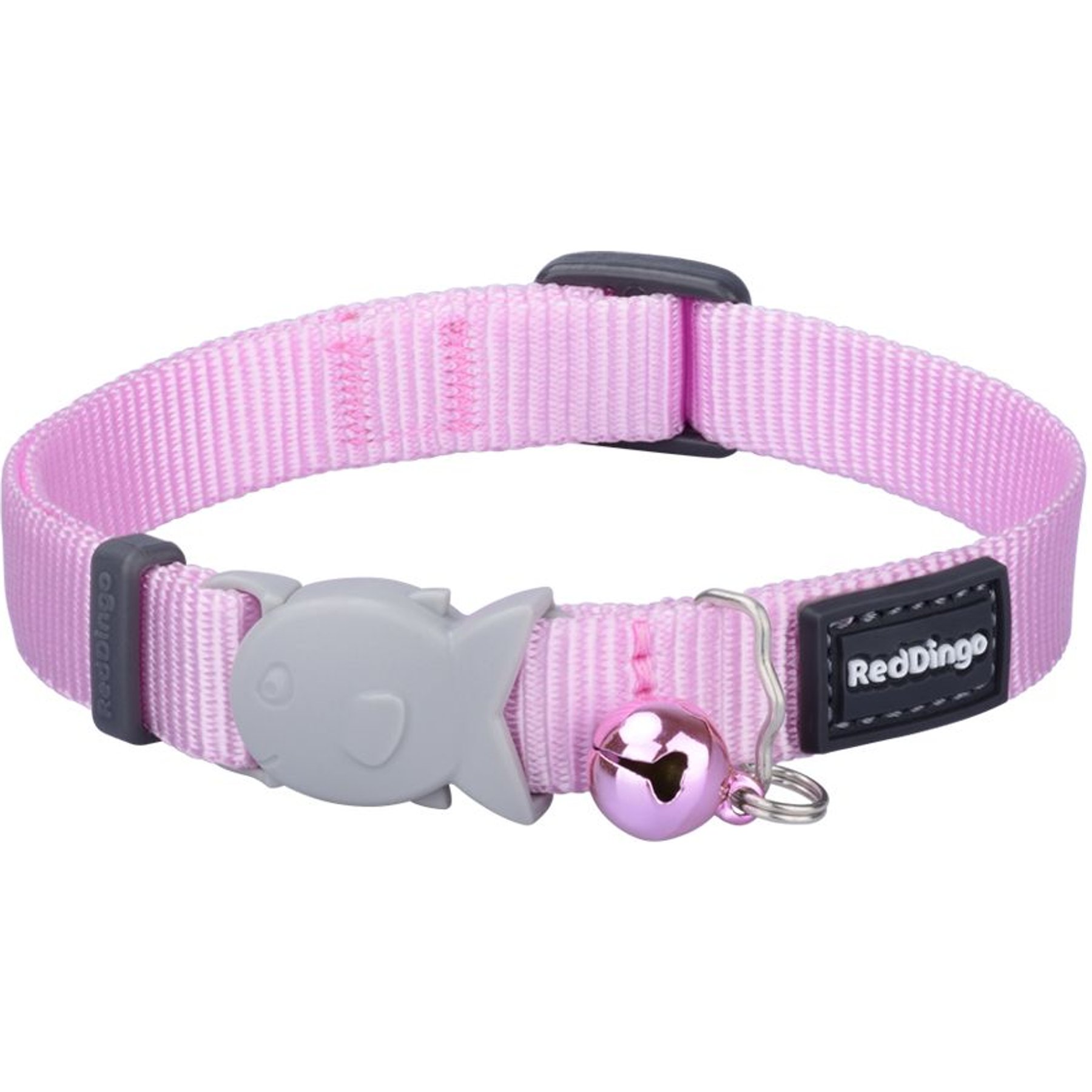 Red Dingo Classic Pastel Nylon Breakaway Cat Collar with Bell, 8 to 13-in neck, 1/2-in wide, Pink