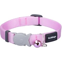 Red Dingo Classic Pastel Nylon Breakaway Cat Collar with Bell, 8 to 13-in neck, 1/2-in wide, Pink