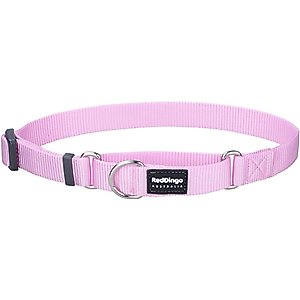 Red Dingo Classic Pastel Nylon Martingale Dog Collar, Pink, X-Small: 8.25 to 13-in neck, 1/2-in wide