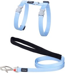 Red Dingo Classic Pastel Reflective Cat Harness & Leash, 4-ft long, 1/2-in wide, Blue