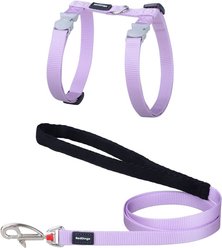 Red Dingo Classic Pastel Reflective Cat Harness & Leash, 4-ft long, 1/2-in wide, Purple
