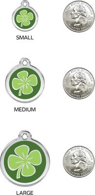Show full view: Red Dingo Clover Stainless Steel Personalized Dog & Cat ID Tag, Green, Small slide 6 of 6