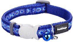 Red Dingo Cosmos Nylon Breakaway Cat Collar with Bell, Dark Blue, 8 to 12.5-in neck, 1/2-in wide