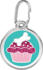 Red Dingo Cupcake Stainless Steel Personalized Dog & Cat ID Tag, Large