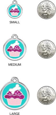 Show full view: Red Dingo Cupcake Stainless Steel Personalized Dog & Cat ID Tag, Medium slide 7 of 8