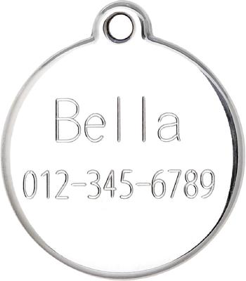 Show full view: Red Dingo Daisy Stainless Steel Personalized Dog & Cat ID Tag, Purple, Large slide 6 of 9