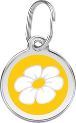 Red Dingo Daisy Stainless Steel Personalized Dog & Cat ID Tag, Yellow, Small