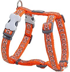 Red Dingo Designer Snake Eyes Nylon Back Clip Dog Harness, Orange, Medium: 17.7 to 26-in chest slide 1 of 6