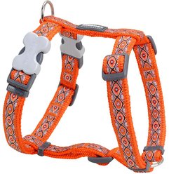 Red Dingo Designer Snake Eyes Nylon Back Clip Dog Harness, Orange, Small: 14.2 to 21.3-in chest
