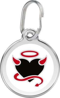Show full view: Red Dingo Devil Heart Stainless Steel Personalized Dog & Cat ID Tag, Large slide 1 of 7