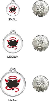 Show full view: Red Dingo Devil Heart Stainless Steel Personalized Dog & Cat ID Tag, Large slide 6 of 7