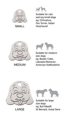 Show full view: Red Dingo Dog Face Stainless Steel Personalized Dog ID Tag, Small slide 4 of 6