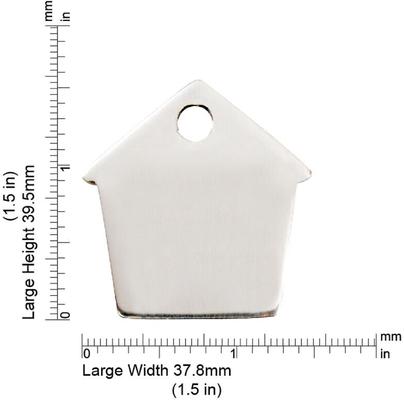 Show full view: Red Dingo Dog House Personalized Silver Stainless Steel Dog ID Tag, Large slide 2 of 5