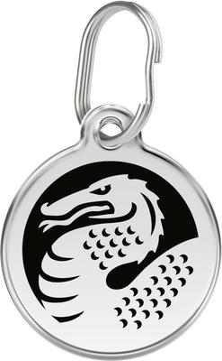 Show full view: Red Dingo Dragon Stainless Steel Personalized Dog & Cat ID Tag, Black, Small slide 1 of 7