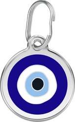 Red Dingo Evil Eye Stainless Steel Personalized Dog & Cat ID Tag, Small