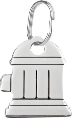 Show full view: Red Dingo Fire Hydrant Personalized Silver Stainless Steel Dog ID Tag, Large slide 1 of 5