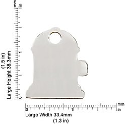 Red Dingo Fire Hydrant Personalized Silver Stainless Steel Dog ID Tag, Large slide 2 of 5