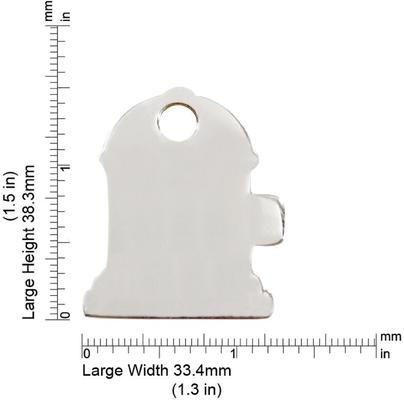 Show full view: Red Dingo Fire Hydrant Personalized Silver Stainless Steel Dog ID Tag, Large slide 2 of 5