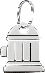 Red Dingo Fire Hydrant Personalized Silver Stainless Steel Dog ID Tag, Medium