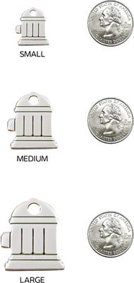 Show full view: Red Dingo Fire Hydrant Personalized Silver Stainless Steel Dog ID Tag, Medium slide 6 of 6