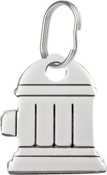 Red Dingo Fire Hydrant Personalized Silver Stainless Steel Dog ID Tag, Small