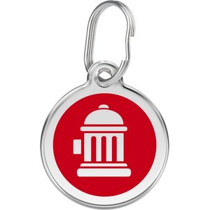 Red Dingo Fire Hydrant Stainless Steel Personalized Dog ID Tag