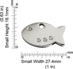 Red Dingo Fish Crystal Diamante Personalized Stainless Steel Cat ID Tag, Small slide 2 of 6