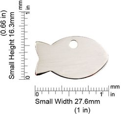 Red Dingo Fish Personalized Silver Stainless Steel Cat ID Tag, Small slide 2 of 5