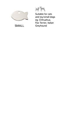 Show full view: Red Dingo Fish Personalized Silver Stainless Steel Cat ID Tag, Small slide 4 of 6