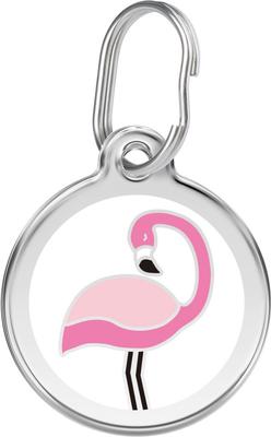 Show full view: Red Dingo Flamingo Stainless Steel Personalized Dog & Cat ID Tag, Large slide 1 of 8