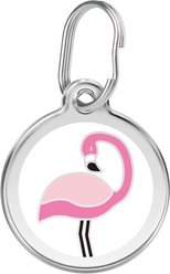 Red Dingo Flamingo Stainless Steel Personalized Dog & Cat ID Tag, Medium