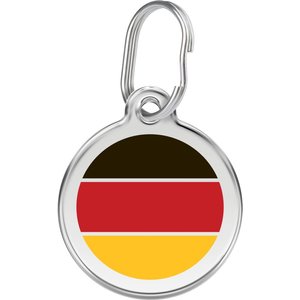Red Dingo German Flag Stainless Steel Personalized Dog & Cat ID Tag