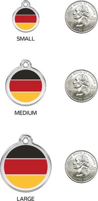 Show full view: Red Dingo German Flag Stainless Steel Personalized Dog & Cat ID Tag, Small slide 6 of 7