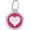 Show in main carousel: Red Dingo Glitter Heart Stainless Steel Personalized Dog & Cat ID Tag, Pink, Large slide 1 of 8