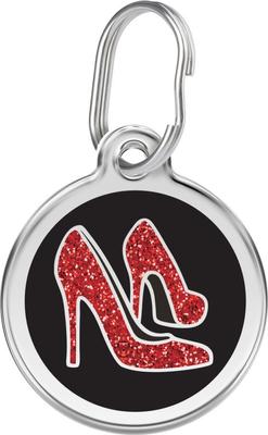 Show full view: Red Dingo Glitter Shoe Stainless Steel Personalized Dog & Cat ID Tag, Small slide 1 of 7