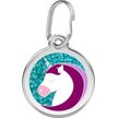 Red Dingo Glitter Unicorn Stainless Steel Personalized Dog & Cat ID Tag