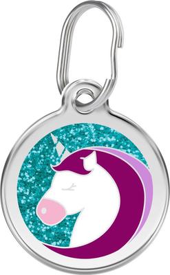 Show full view: Red Dingo Glitter Unicorn Stainless Steel Personalized Dog & Cat ID Tag, Medium slide 1 of 9