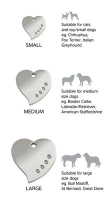 Show full view: Red Dingo Heart Crystal Diamante Stainless Steel Personalized Dog & Cat ID Tag, Medium slide 7 of 8