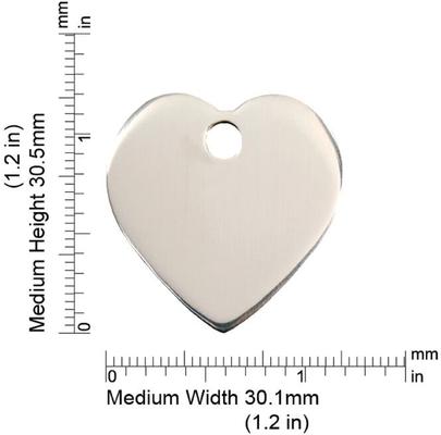 Show full view: Red Dingo Heart Personalized Silver Stainless Steel Dog & Cat ID Tag, Medium slide 2 of 6