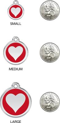 Show full view: Red Dingo Heart Stainless Steel Personalized Dog & Cat ID Tag, Red, Medium slide 6 of 6