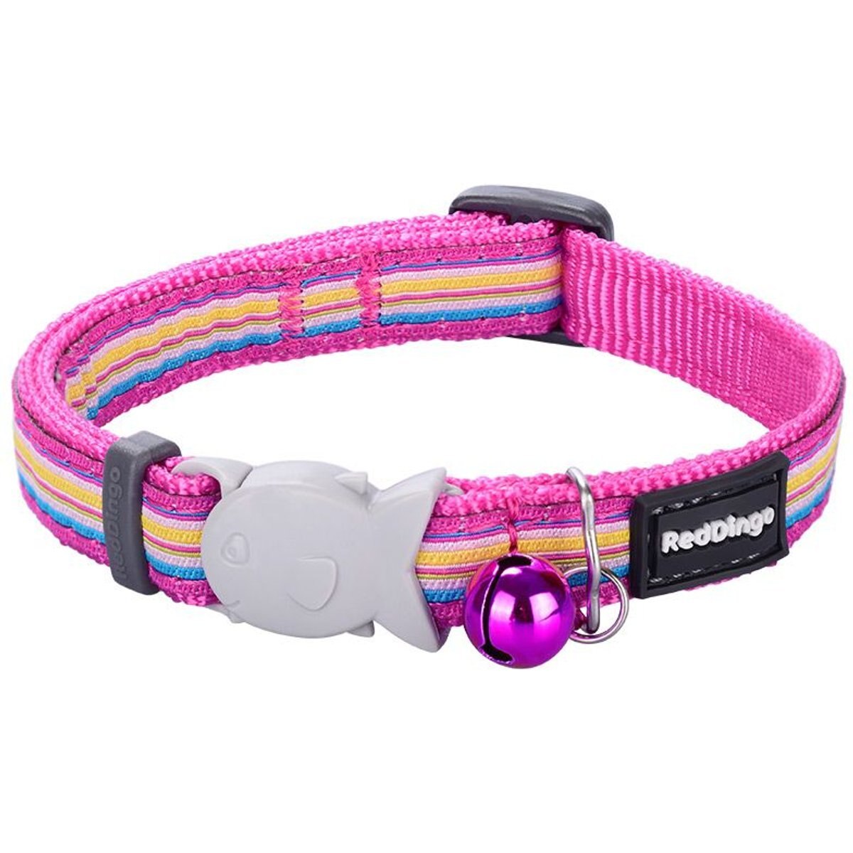 Red Dingo Horizontal Stripes Cat Collar, Pink