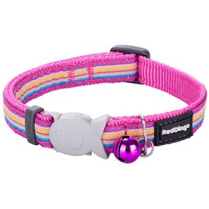 Red Dingo Horizontal Stripes Cat Collar, Pink