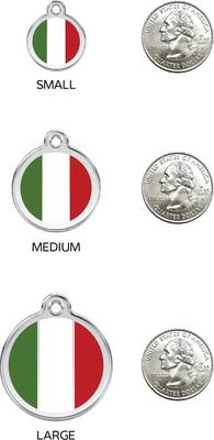 Show full view: Red Dingo Italian Flag Stainless Steel Personalized Dog & Cat ID Tag, Medium slide 6 of 7