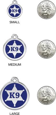 Show full view: Red Dingo K9 Sheriff Stainless Steel Personalized Dog ID Tag, Blue, Medium slide 7 of 7
