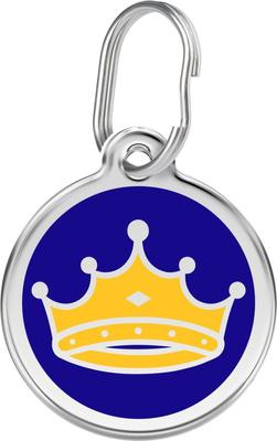 Show full view: Red Dingo King's Crown Stainless Steel Personalized Dog & Cat ID Tag, Blue, Medium slide 1 of 6