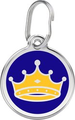 Red Dingo King's Crown Stainless Steel Personalized Dog & Cat ID Tag, Blue, Small