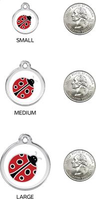 Show full view: Red Dingo Lady Bug Stainless Steel Personalized Dog & Cat ID Tag, Medium slide 6 of 7